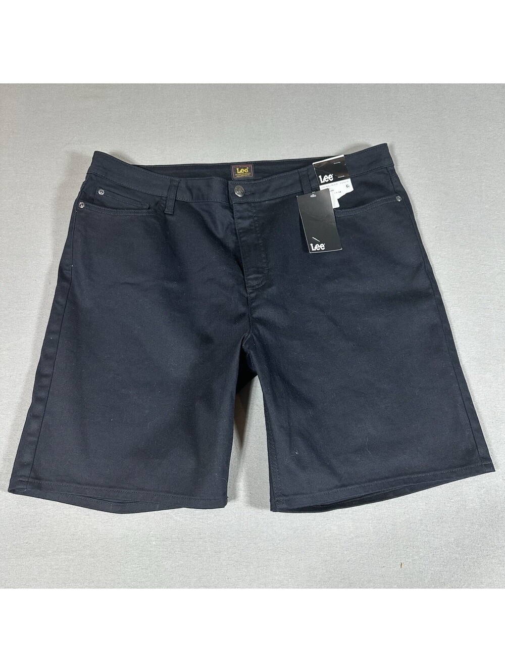 Lee Unionall Black Size 20 M Midrise 8.5” Inseam 20m Stretch Denim Shorts 004